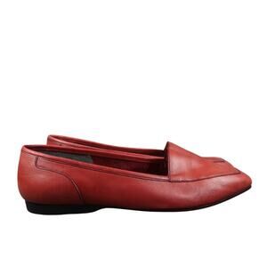 Enzo Angiolini Shoes Womens 8.5 Loafers Slip On Leather Vintage Retro Red Flats